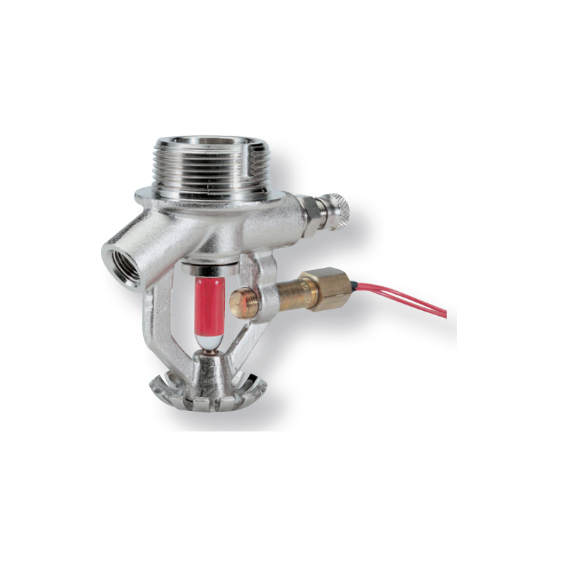 Sprinkler with pyrotechnic cartridge connection